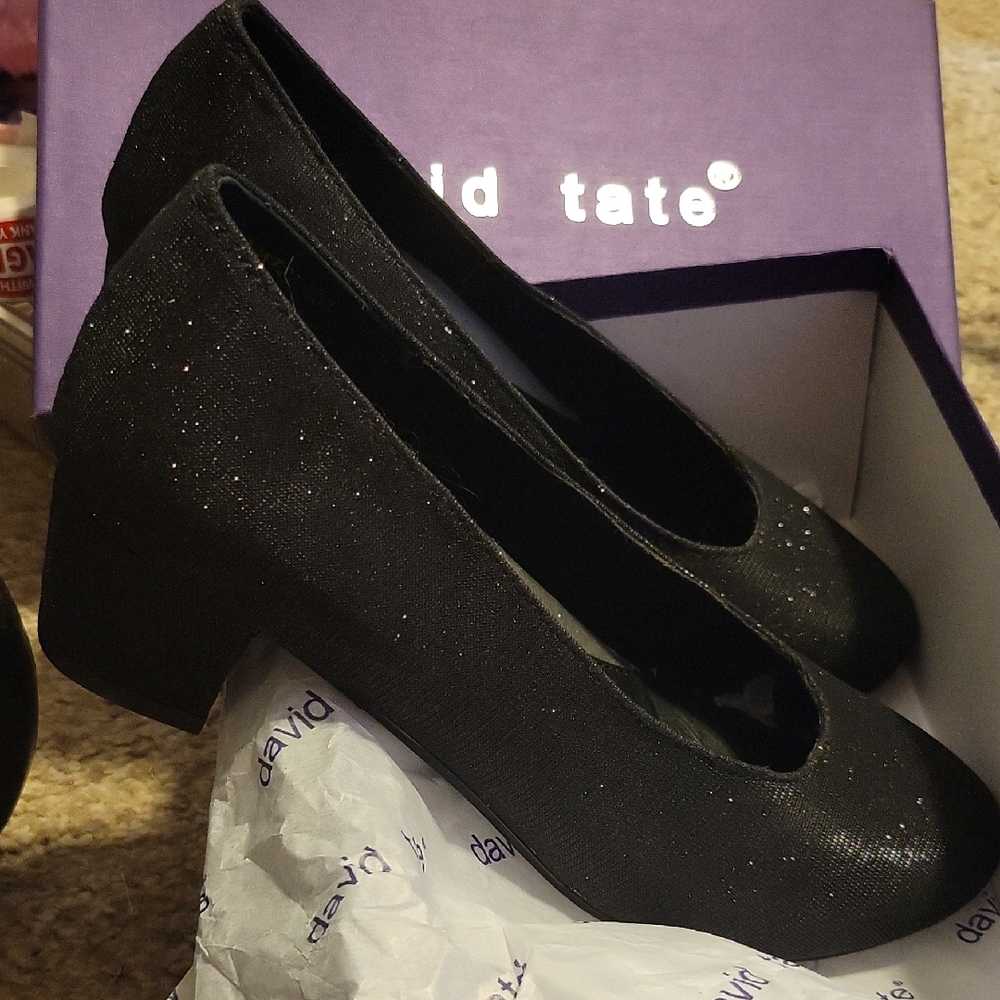 David Tate Women’s Sparkling Black Heels Pumps Size 8.5 NWOT • Retail $119